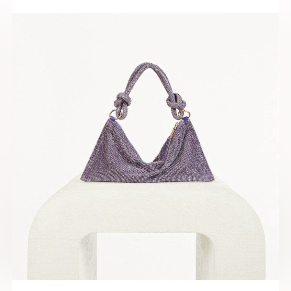 Cult Gaia Hera Nano Rhinestone Shoulder Bag in Amethyst Purple NEW With Tags - Picture 3 of 9